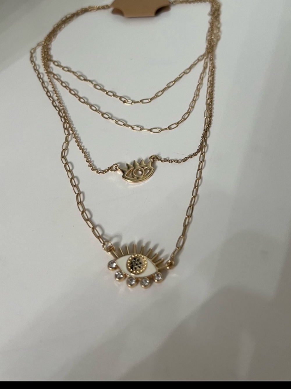 Gold-Tone New Layered Evil Eye Necklace - Fashion Women Necklace